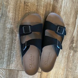 Skechers Luxe foam black sandals